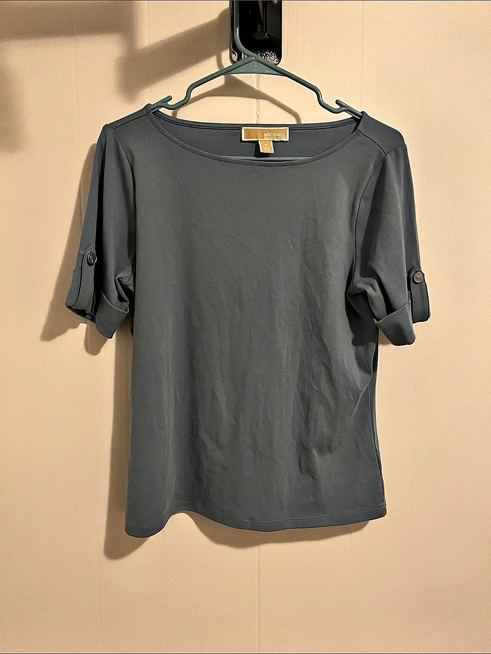 Michael Kors Short Sleeve Top in Gray/blue